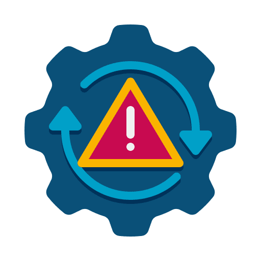 Failure machinery fail warning icon