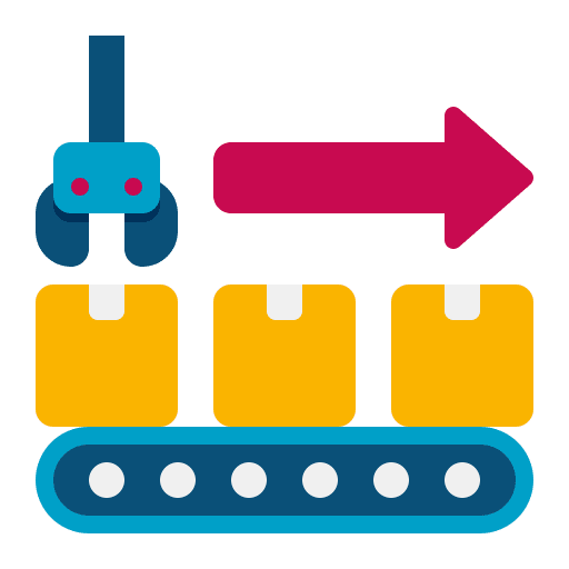 Production production line industry icon