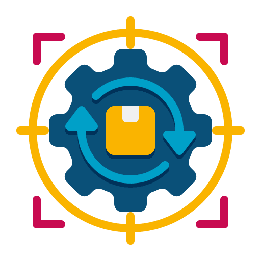 Focus production factory plant factory icon