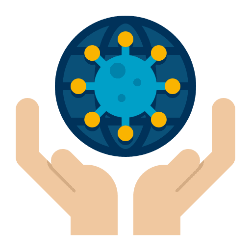 Pandemic hands healthcare and medical industry icon