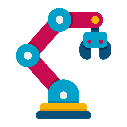 Robotic arm robotic production robot icon