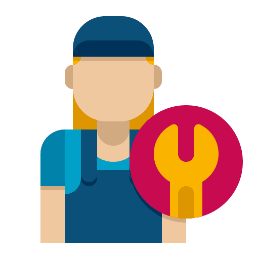 Technician inspector electrician woman icon