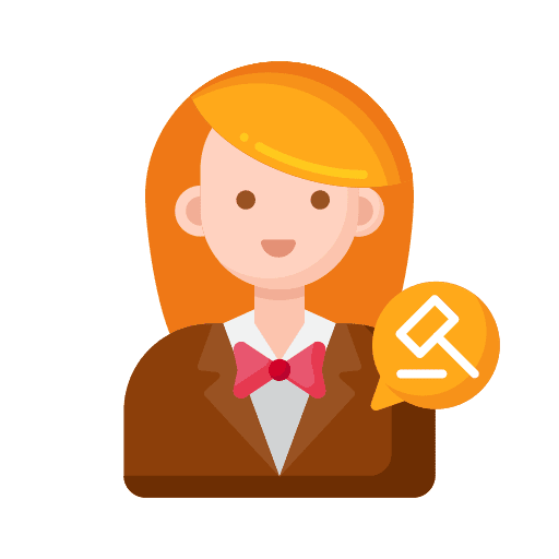 Auctioneer female auction auctioneer icon