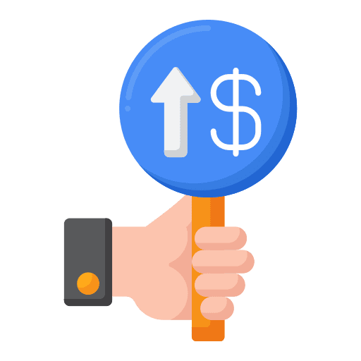 Bid auctions auction business and finance icon