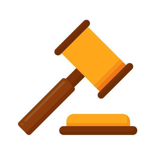 Gavel auction hammer legal business and finance icon