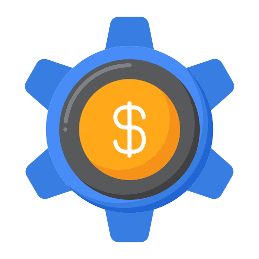 Development business and finance price cost icon