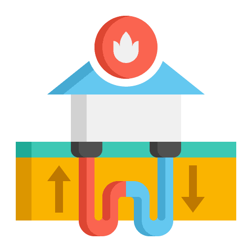 Geothermal energy saving pump ecology and environment icon