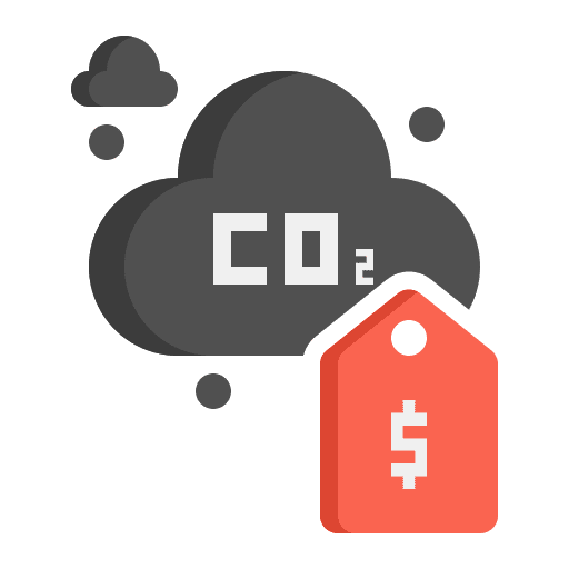 Carbon dioxide carbon dioxide pricing contamination icon