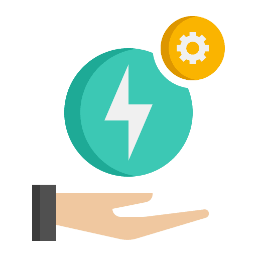 Energy sources electronics efficiency energy class icon