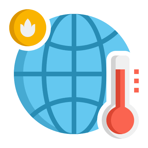 Global warming ecology and environment climate hot icon