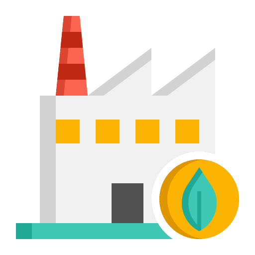 Green factory renewable energy ecology and environment saving icon