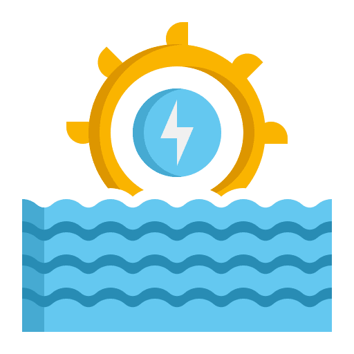 Hydro power industry power wave power icon