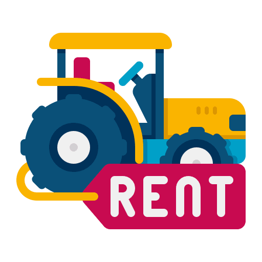 Renting tractor farm farming and gardening icon