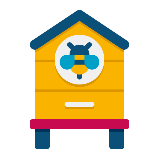 Bee hive farm organic farming icon