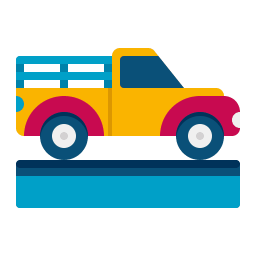 Pickup truck transportation transport farm icon