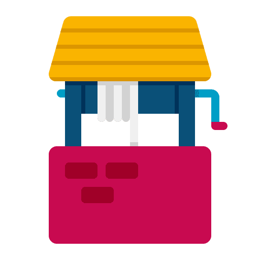 Water well architecture structure farm icon