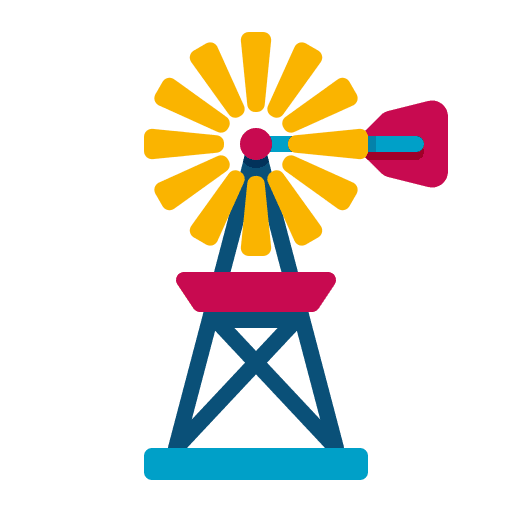 Wind turbine farm sustainability mill icon