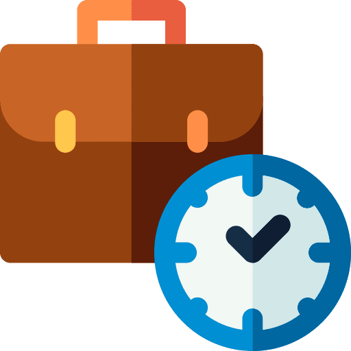 Briefcase working hours professions and jobs schedule icon