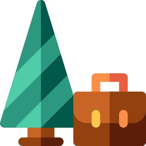 Holiday pine workaholic briefcase icon Holiday pine workaholic briefcase icon