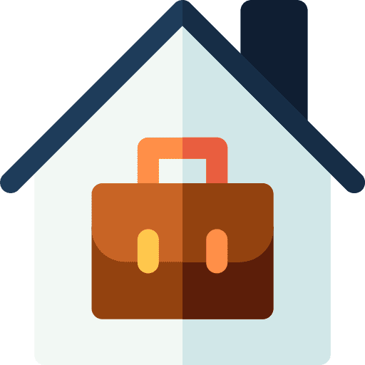 Work from home office desk company icon Work from home office desk company icon