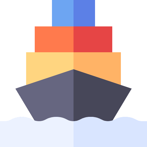 Freight shipping and delivery ship containers icon