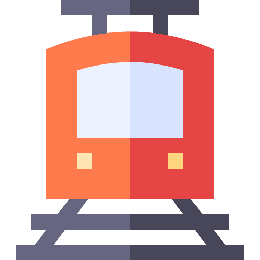 Train rails transport travelling icon