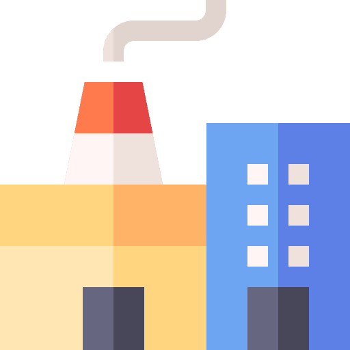 Factory powerplant undertaking buildings icon