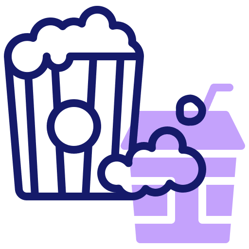 Popcorn snack food popcorn box icon