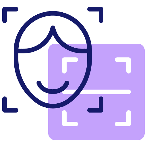 Face detection face detection biometric security icon