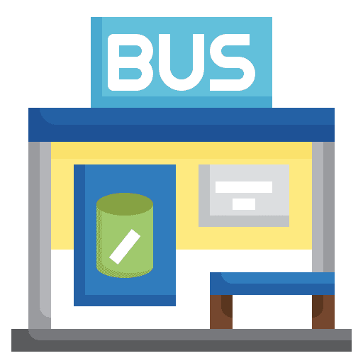 Bus stop marketing station advertise icon