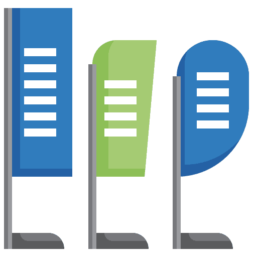 Bow flags sales marketing promotion icon
