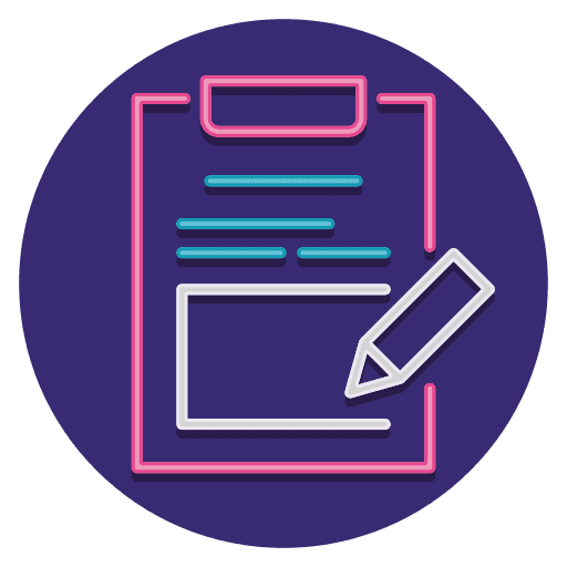 Form writing list files and folders icon
