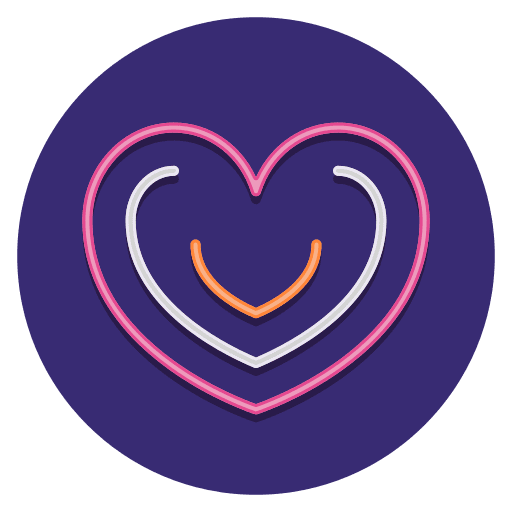 Hearts satisfied emoji reaction icon