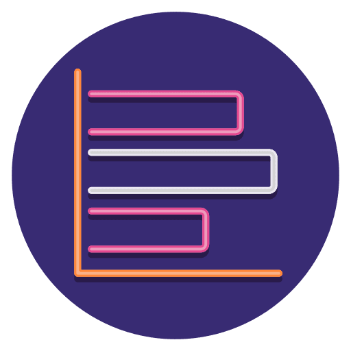 Horizontal bars statistics chart horizontal bars icon