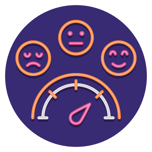 Satisfaction scale meter seo and web write icon