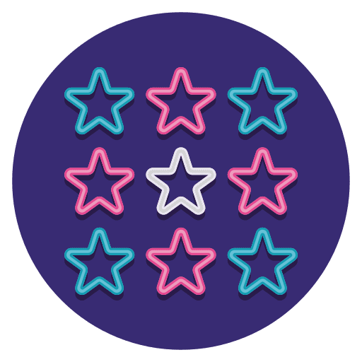 Stars communications review seo and web icon