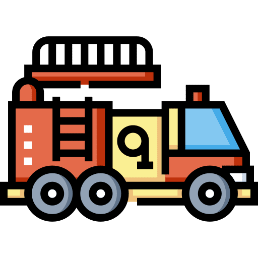 Firefighter emergency firetruck firefighter car icon