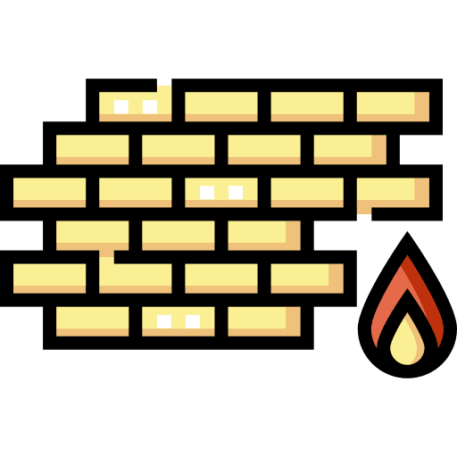 Bricks fire security system virus icon Bricks fire security system virus icon