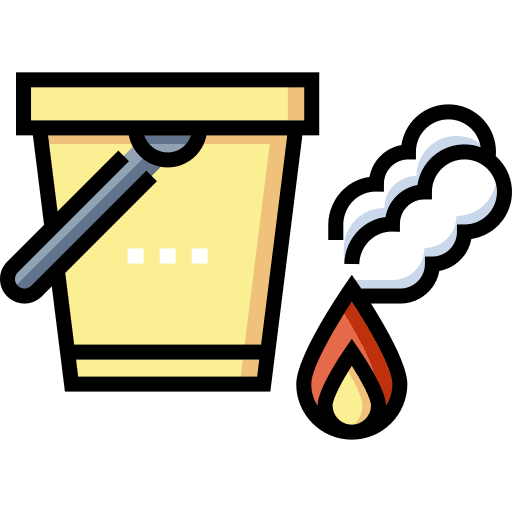 Bucket fire extinguisher flame danger icon Bucket fire extinguisher flame danger icon
