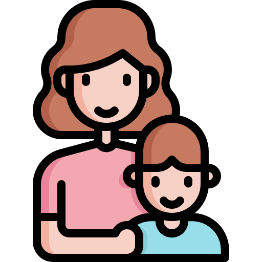 Mother kid and baby user family icon