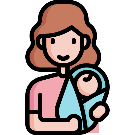 Mom kid and baby mother people icon
