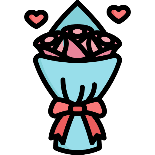 Rose flower bouquet blossom love and romance icon Rose flower bouquet blossom love and romance icon