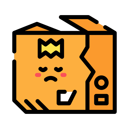 Damaged package logistic package shipping and delivery icon