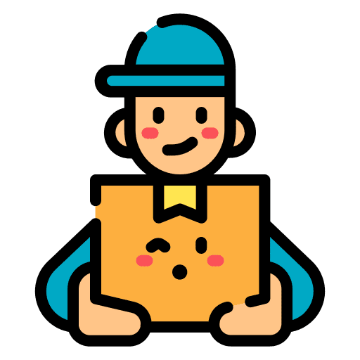 Delivery man store courier shop icon Delivery man store courier shop icon