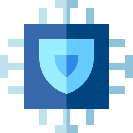 Chip shield encrypted padlock icon Chip shield encrypted padlock icon