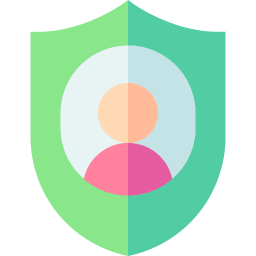 Customer shield insurance agent commerce and shopping icon