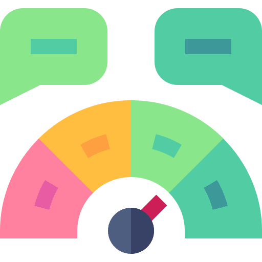 Evaluation alternatives commerce and shopping speech bubbles icon