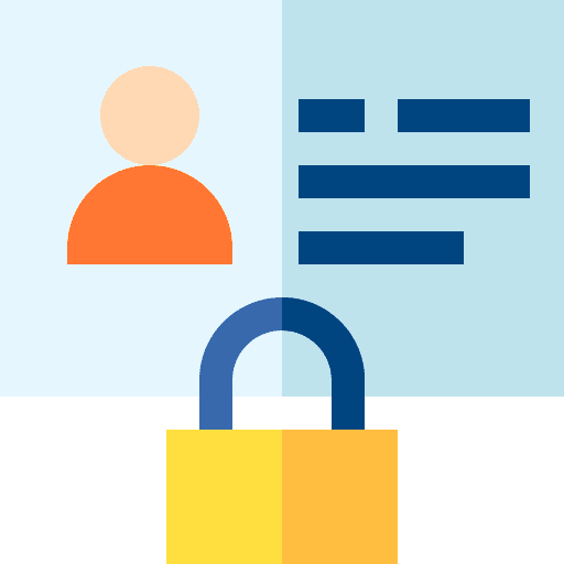 Personal data safe lock security icon Personal data safe lock security icon