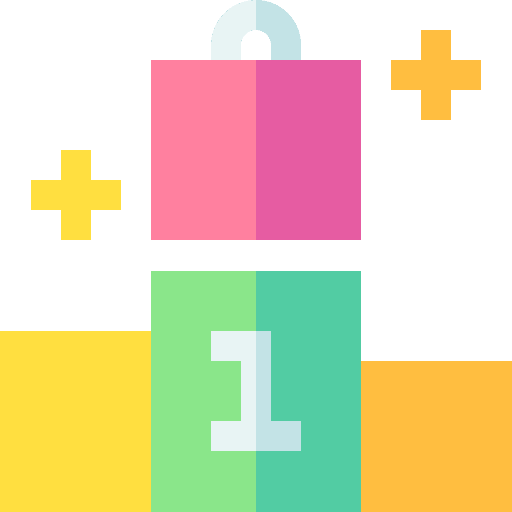 Podium award market shopping bag icon