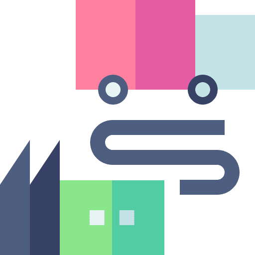Distribution supply chain management supply chain gear icon